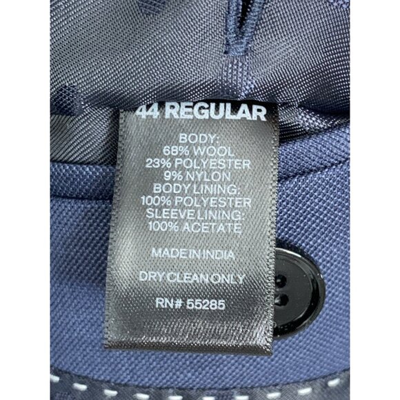 Express Fitted Blazer 44R Blue Wool NWT $328 Mens 2 Button Single Vent 7769 - Picture 4 of 10